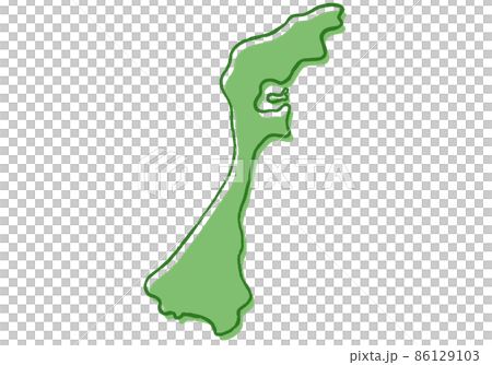 手描き風の石川県 86129103