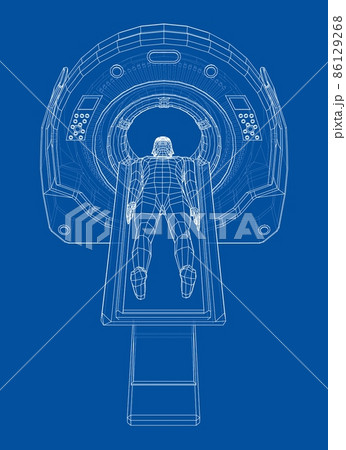 MRI machine scanning patient inside MRI machine scanning patient inside 86129268