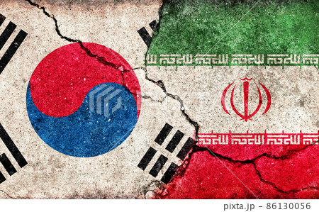 国家間の国際紛争・政治対立イメージ/ 韓国 vs イラン 86130056