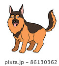 Cartoon illustration for children, German shepherd dog 86130362