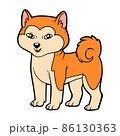 Cartoon illustration for children, Akita inu 86130363
