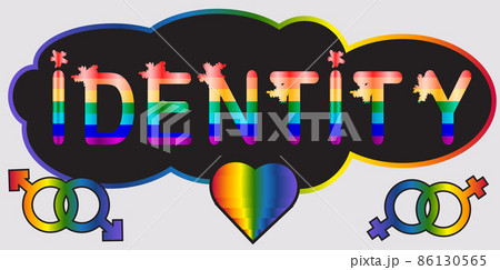 inscription in rainbow letters, lgtb concept 86130565