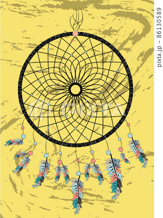 dream catcher boho native american indian talisman dreamcatcher. Clothes ethnic tribal design. Magic tribal feathers. Fashionable template 86130589