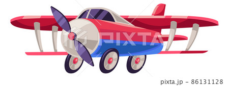 Vintage airplane icon. Cartoon plastic plane toy 86131128
