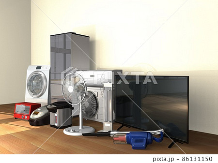 電化製品　家電　電気製品　部屋(3DCGイメージ) 86131150