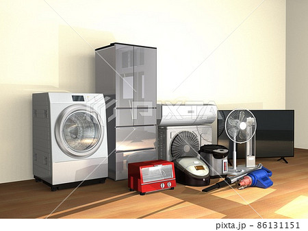 電化製品　家電　電気製品　部屋(3DCGイメージ) 86131151