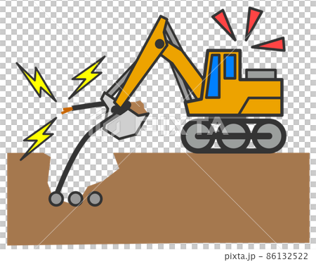 Accident accident that cuts electric wire cable at work site Accident accident that cuts electric wire cable at work site 86132522