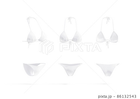 Blank white woman bikini mockup, different views Blank white woman bikini mockup, different views 86132543