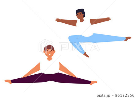 Little boys of different nationalities practice ballet Little boys of different nationalities practice ballet 86132556