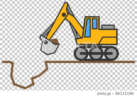 重型設備在工作現場挖掘土壤的插圖 重型設備在工作現場挖掘土壤的插圖 86133186