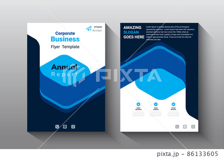 Annual Report Layout Design Template concept idea 86133605