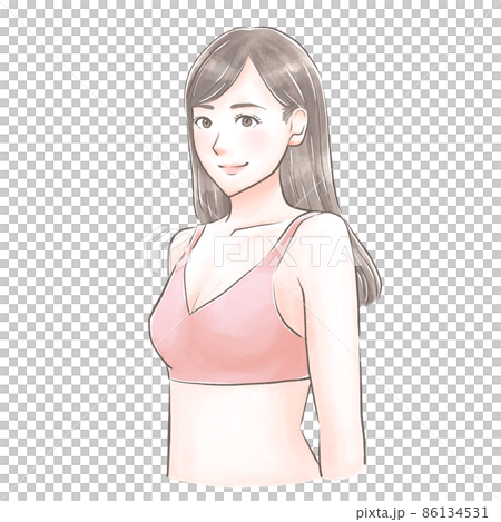 Healthy smiling woman in underwear watercolor style Healthy smiling woman in underwear watercolor style 86134531