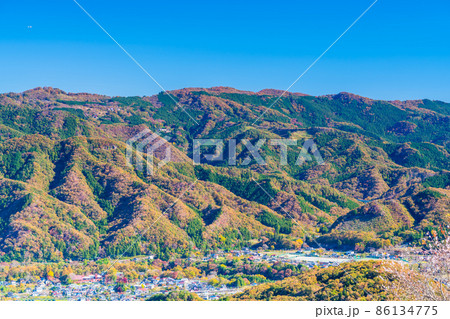 埼玉　長瀞　宝登山からの眺望（山頂駅付近） 86134775