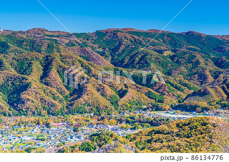 埼玉　長瀞　宝登山からの眺望（山頂駅付近） 86134776