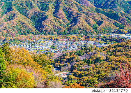 埼玉　長瀞　宝登山からの眺望（山頂駅付近） 86134779