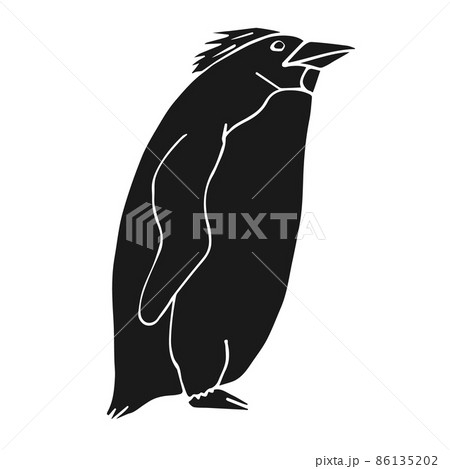 Vector hand drawn doodle sketch black penguin 86135202