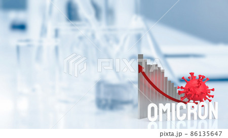 The virus omicron and chart on lab background 3d rendering 86135647