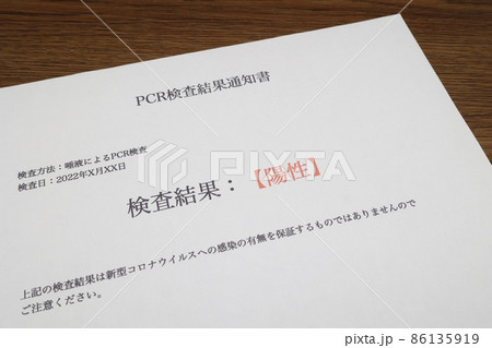 PCR検査結果通知書 PCR検査結果通知書 86135919
