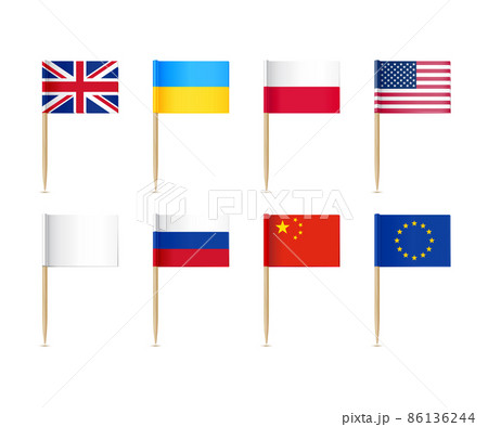 Toothpick flags set Ukraine United Kingdom Poland 86136244