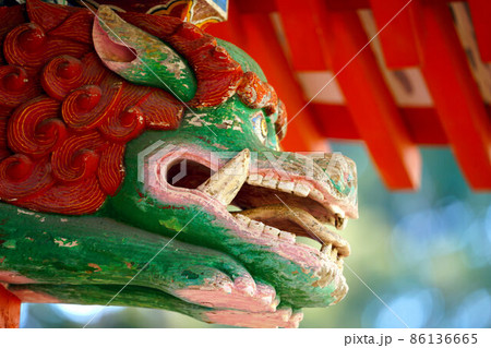 西身延・妙本寺　国指定重要文化財蕃神堂の阿形の龍の木鼻8　岡山県加賀郡吉備中央町 86136665