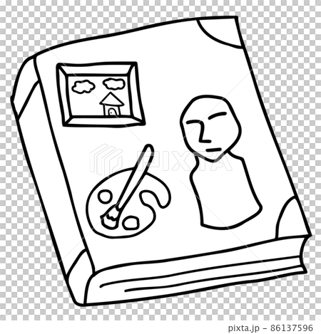 美術の本の線画イラストのイラスト素材