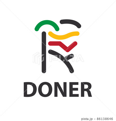 Vector logo of shawarma and doner kebab Vector logo of shawarma and doner kebab 86138646