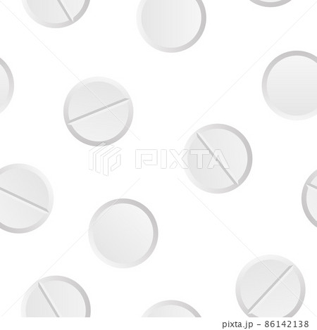 Seamless pattern of white round pills. Vector illustration template 86142138