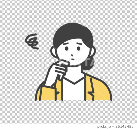 Illustration material of facial expressions that female employees are in trouble Illustration material of facial expressions that female employees are in trouble 86142483