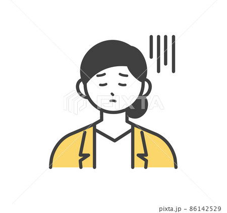 女性社員がどんよりしている表情のイラスト素材 86142529