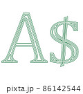 Dollar Australia currency symbol icon vector illustration 86142544