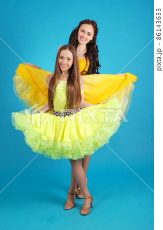 Two young girls in ballroom dress 86143633