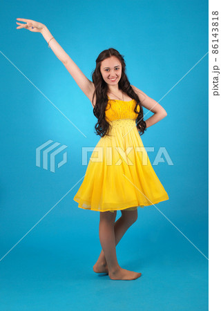 Young girl in ballroom dress Young girl in ballroom dress 86143818
