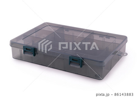 Plastic box for fishing baits (Clipping path) 86143883