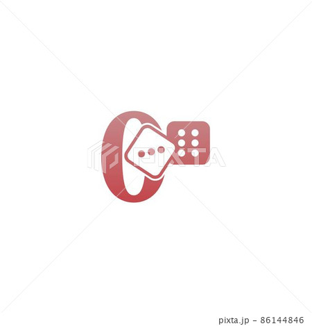 Number zero with dice two icon logo template 86144846