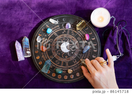 Top view of astrologer hands 86145718
