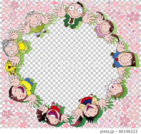 圍觀櫻花的人群 圍觀櫻花的人群 86146223