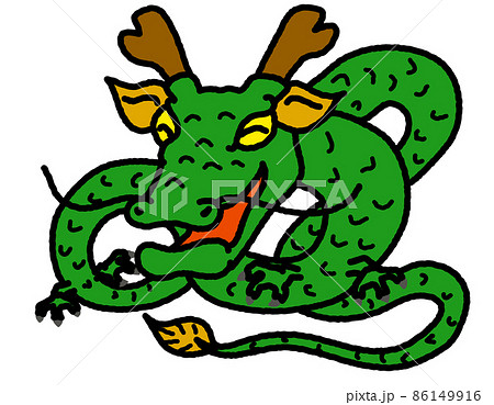 手描き風陽気なイメージのドラゴン 手描き風陽気なイメージのドラゴン 86149916