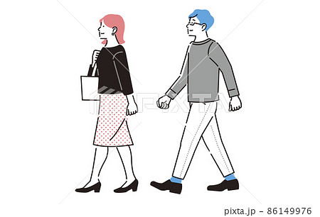 人物 歩くカップル、夫婦 86149976