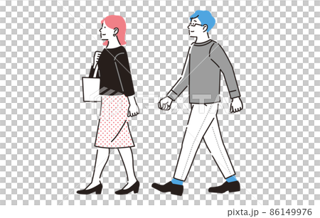 人物 歩くカップル、夫婦 86149976