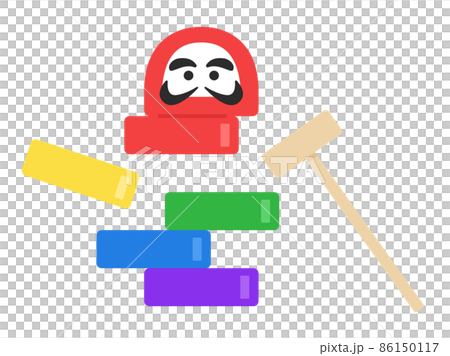 Illustration of a toy that drops a daruma doll Illustration of a toy that drops a daruma doll 86150117