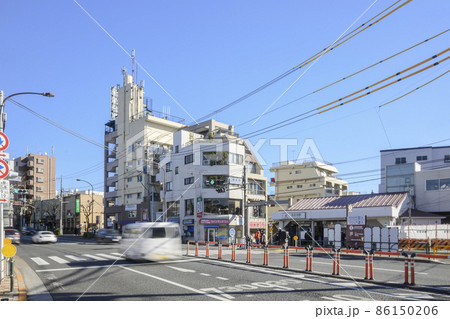 東急池上線 洗足池駅前 中原街道沿いの街並み 東京都大田区 東急池上線 洗足池駅前 中原街道沿いの街並み 東京都大田区 86150206