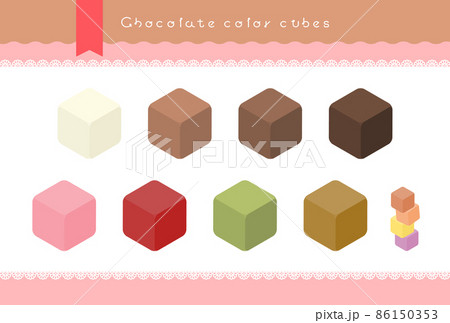カラフルなチョコレートみたいな立方体 - かわいいインフォグラフィック・アイソメトリックデザイン カラフルなチョコレートみたいな立方体 - かわいいインフォグラフィック・アイソメトリックデザイン 86150353