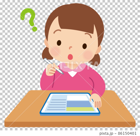 Children studying on tablets, girls, elementary school students, doubts, Hatena Children studying on tablets, girls, elementary school students, doubts, Hatena 86150401