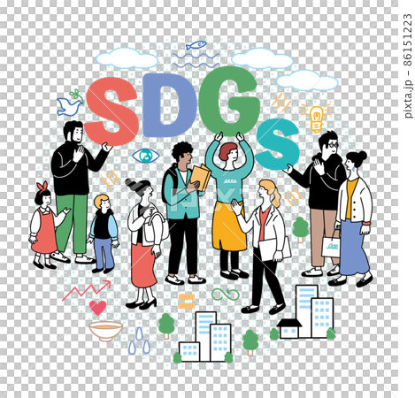 SDGsをイメージしたシンプルなイラスト 86151223