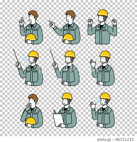 A simple illustration set of a man wearing work clothes 86151233