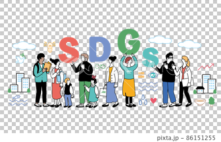 SDGsをイメージしたシンプルなイラスト 86151255