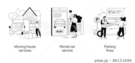 Domestic transport abstract concept vector illustrations. 86151699
