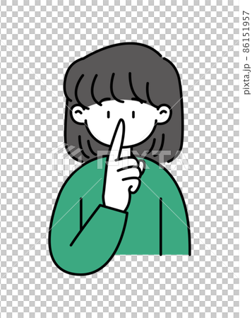 Girl with her index finger in her mouth Girl with her index finger in her mouth 86151957