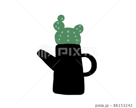 かわいいボタニカル観葉植物／手描きイラストK 86153242