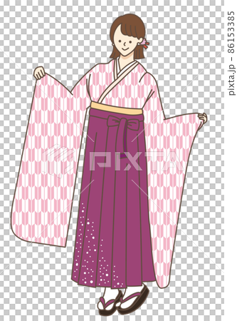 学生 卒業式の袴 イラスト 女性 女の子 学生 卒業式の袴 イラスト 女性 女の子 86153385